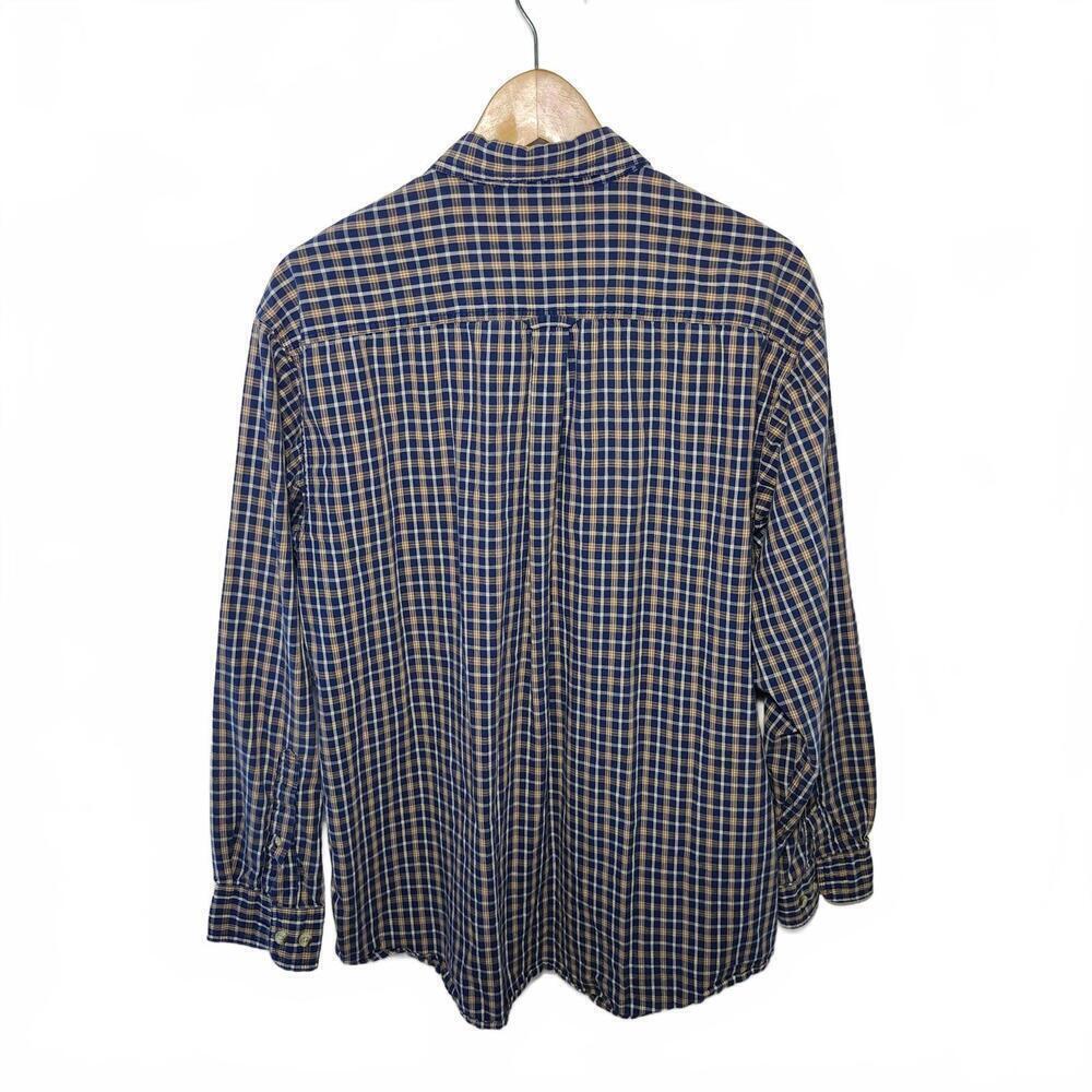 Columbia Men's Plaid Casual Shirt Size L Blue Beige - Picture 2 of 5